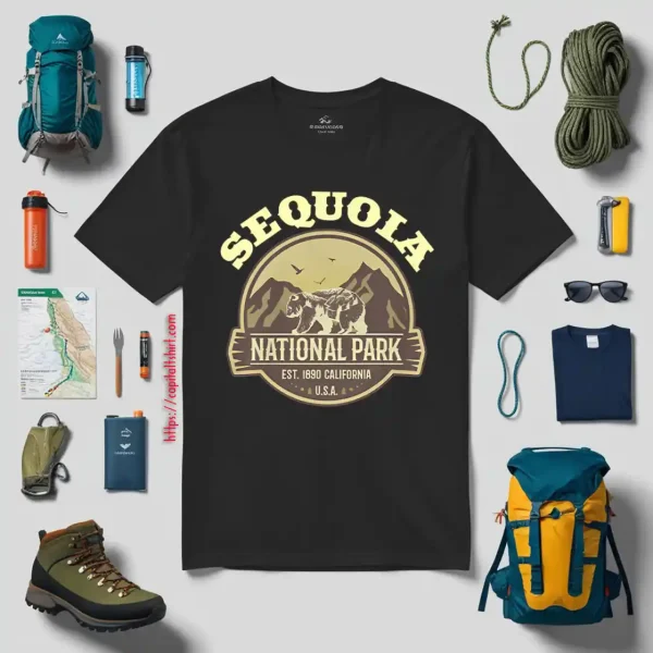 Sequoia National Park California Bear Vintage For Hiking Animal Lovers Shirt