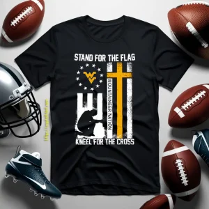 Stand For The Flag Kneel For The Cross Mountaineer Nation Flag Shirt