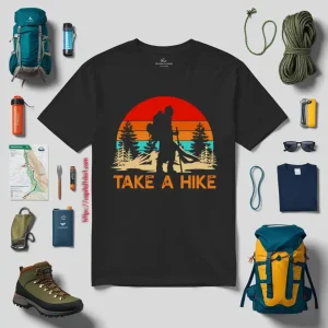 Take A Hike Outdoors Mountain Hiking Lover Retro Vintage Shirt