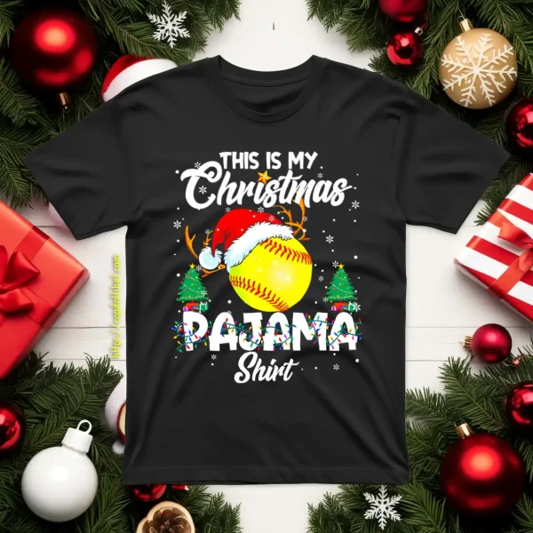 This Is My Christmas Pajama Softball Christmas Pajamas Shirt