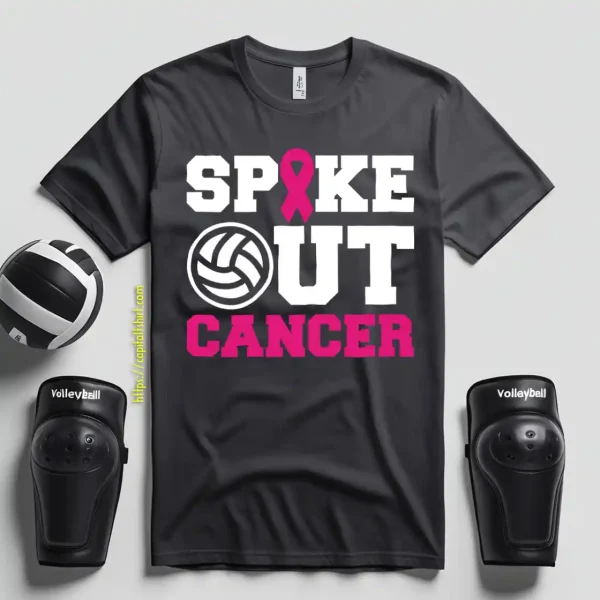 Volleyball Spike Out Cancer Shirt