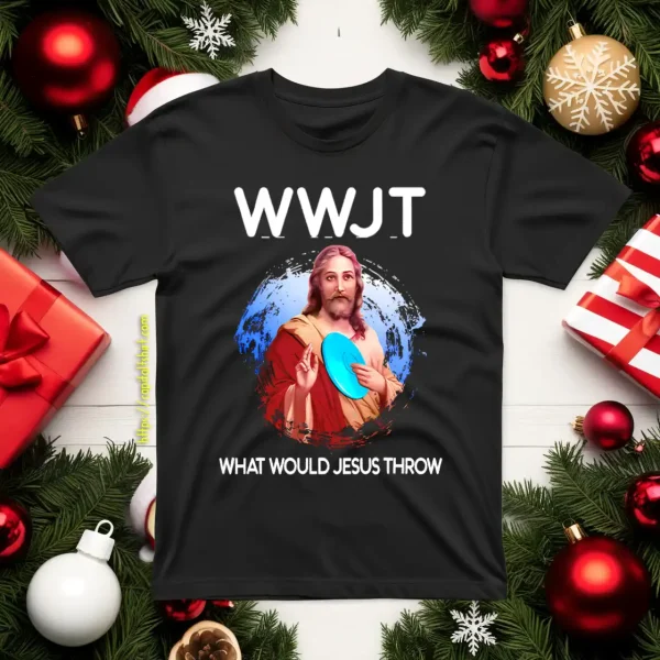 WWJT What Would Jesus Throw Funny Disc Golf Shirt