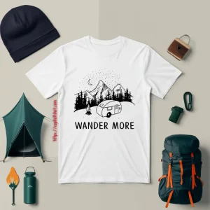 Wander More Camping Caravan In Camping Lover Shirt