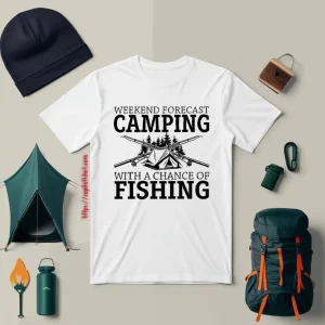 Weekend Forescast Camping With A Chance Of Fishing Shirt