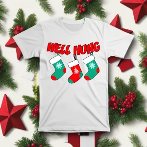 Well Hung Christmas Socks Shirt