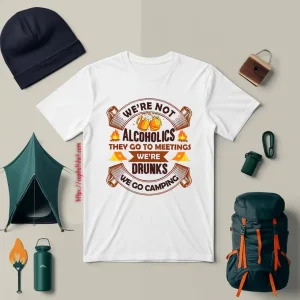 We’re Not Alcoholics They Go To Meetings We’re Drunks We Go Camping For Camper Shirt