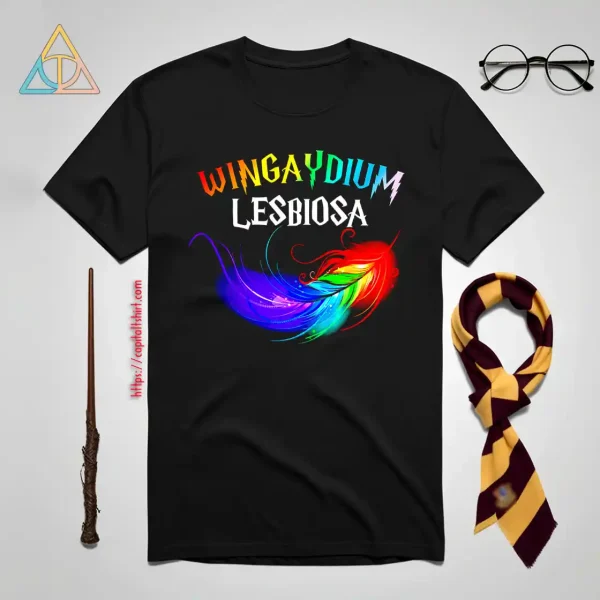 Wingaydium Lesbiosa Harry Potter Spell LGBT Leather Shirt