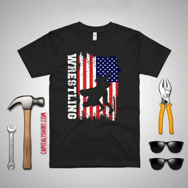 Wrestling American Flag Father’s Day Shirt