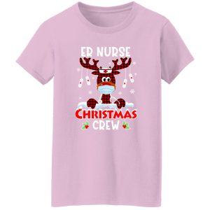 Red Plaid Reindeer Er Nurse Christmas Crew Emergency Room Icu Nursing Squad Shirt