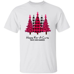 Christmas Trees Hope For A Cure Breast Cancer Awareness Shirt