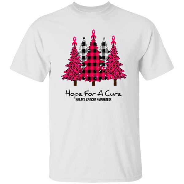 Christmas Trees Hope For A Cure Breast Cancer Awareness Shirt