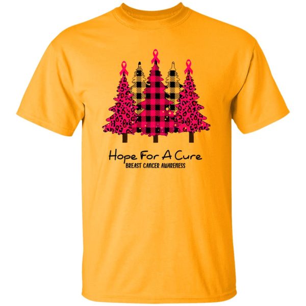 Christmas Trees Hope For A Cure Breast Cancer Awareness Shirt