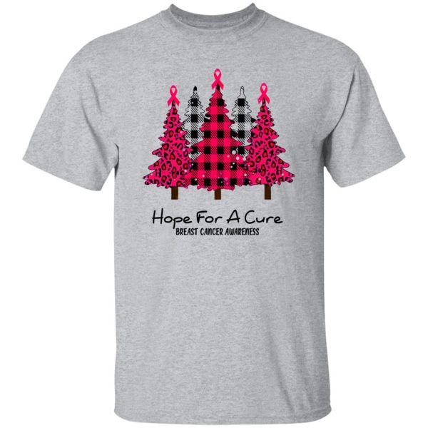 Christmas Trees Hope For A Cure Breast Cancer Awareness Shirt