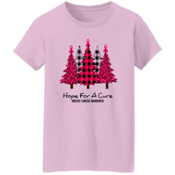 Christmas Trees Hope For A Cure Breast Cancer Awareness Shirt