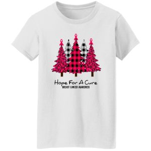 Christmas Trees Hope For A Cure Breast Cancer Awareness Shirt