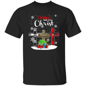 Christmas Begins With Christ Leopard Shirt