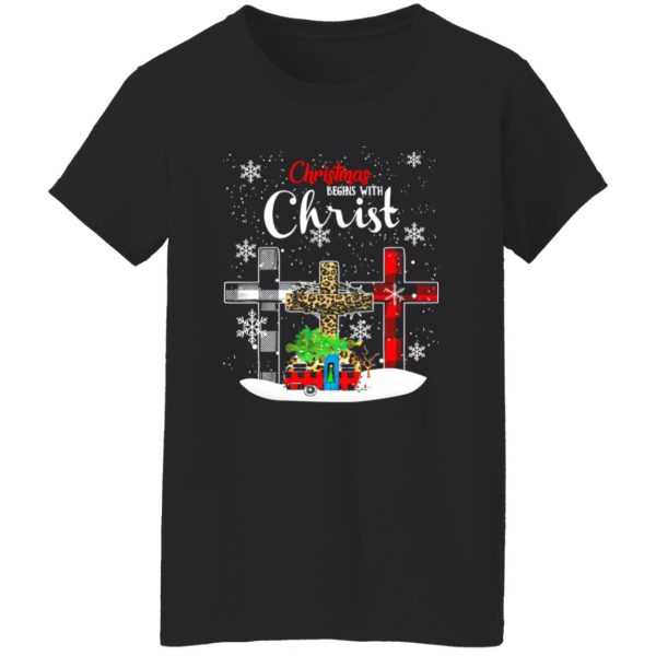 Christmas Begins With Christ Leopard Shirt