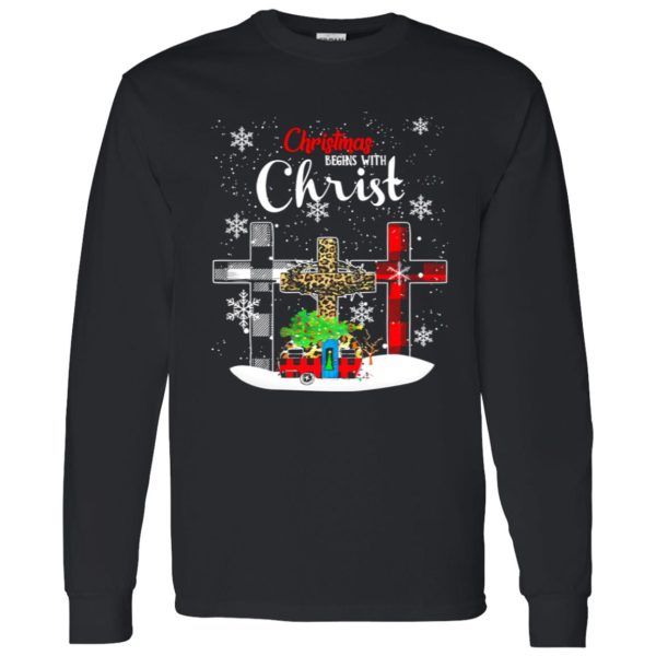 Christmas Begins With Christ Leopard Shirt