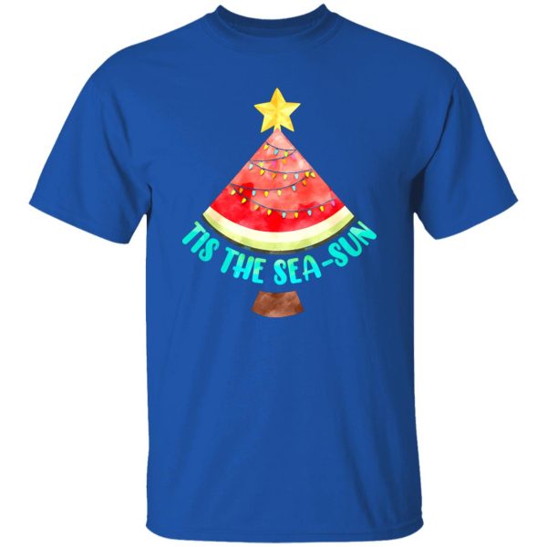 Tis The Sea-sun Watermelon Xmas Tree Merry Christmas Shirt