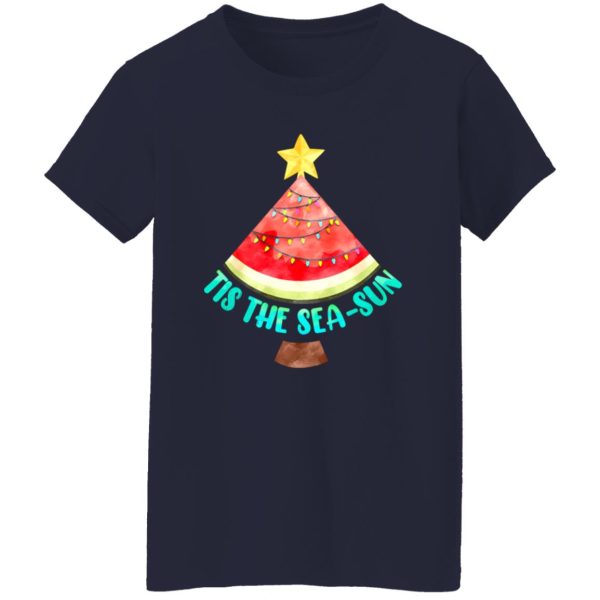 Tis The Sea-sun Watermelon Xmas Tree Merry Christmas Shirt