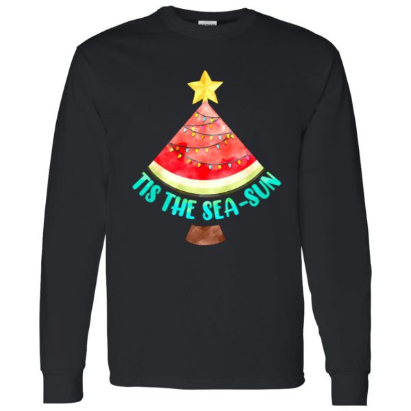 Tis The Sea-sun Watermelon Xmas Tree Merry Christmas Shirt