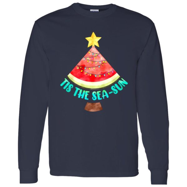 Tis The Sea-sun Watermelon Xmas Tree Merry Christmas Shirt