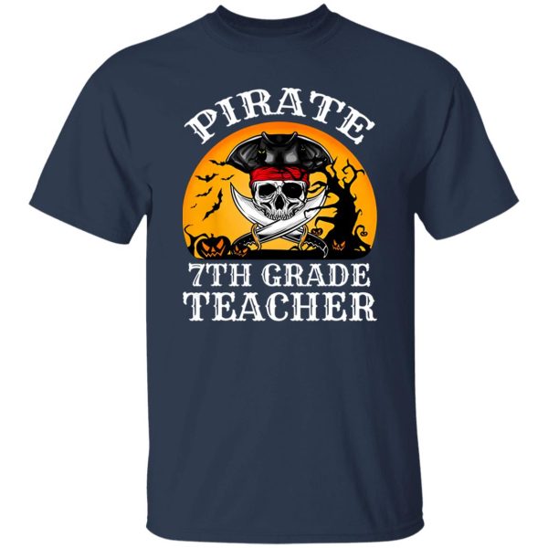 Beautiful Pirate 7th Grade Teacher Funny Halloween Shirt