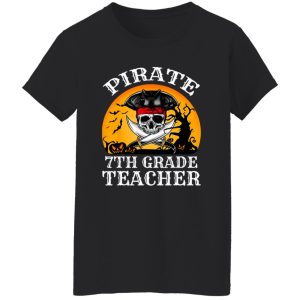 Beautiful Pirate 7th Grade Teacher Funny Halloween Shirt