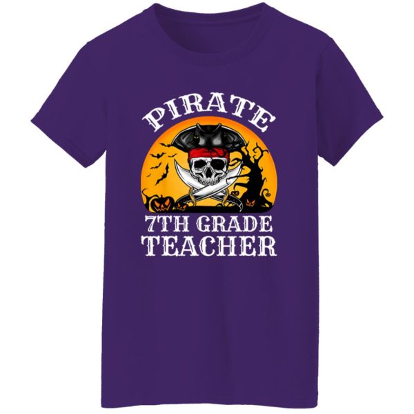 Beautiful Pirate 7th Grade Teacher Funny Halloween Shirt