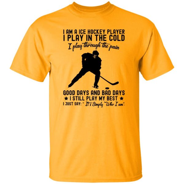 I Am A Ice Hockey Player I Play In The Cold I Play Through The Pain Shirt