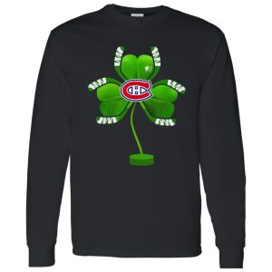 Irish St Patrick Day Shamrock Hockey Tree Montreal Canadien Shirt