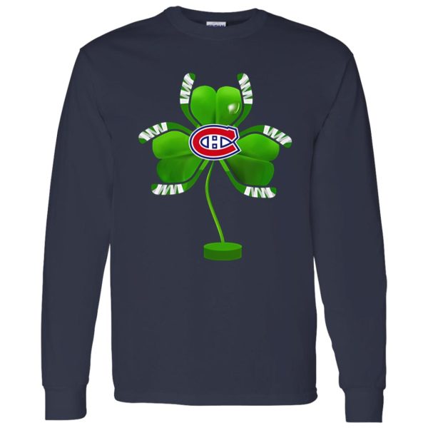 Irish St Patrick Day Shamrock Hockey Tree Montreal Canadien Shirt