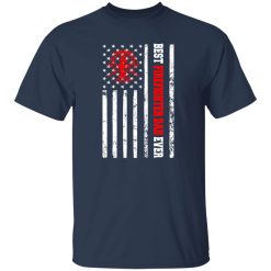 American Flag Fire Dept Logo Fire Hydrant Shirt Best Firefighter Dad Ever Shirt
