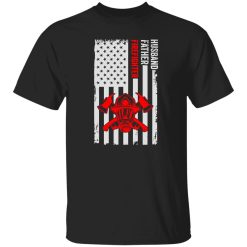 American Flag Helmet Gas Respirator Mask Axes Shirt Husband Father Firefighter Shirt