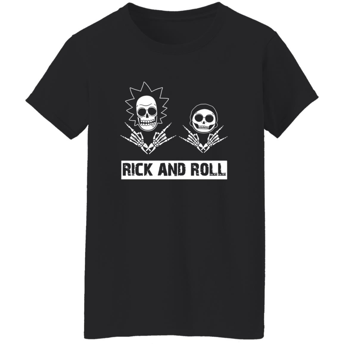 1054-10039-108573044 Funny Skulls Rick And Roll Shirt – Bold Graphic Style for Rock Culture Fans