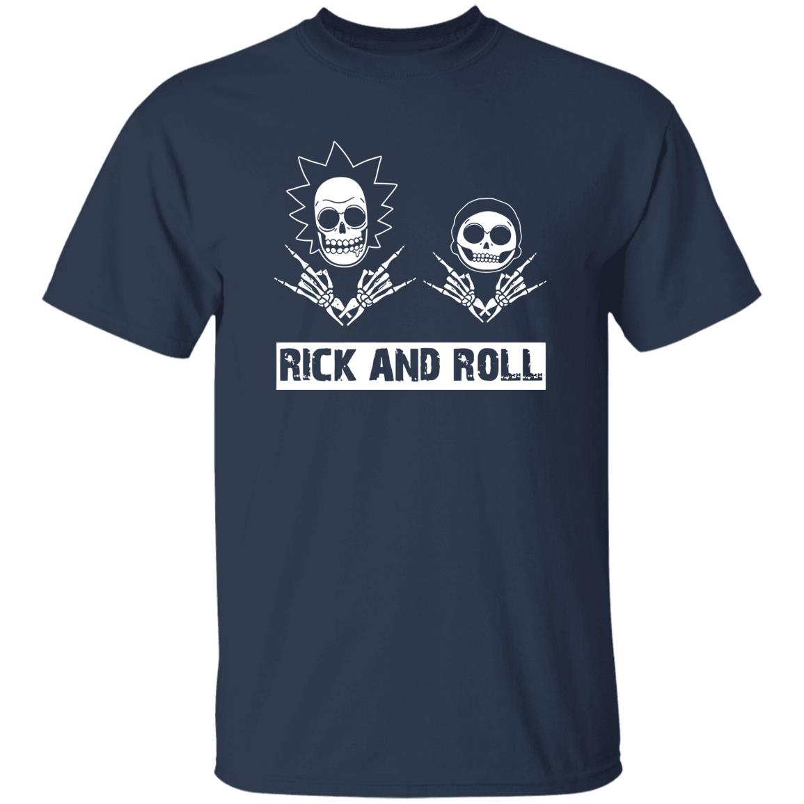 1049-9966-108573043 Funny Skulls Rick And Roll Shirt – Bold Graphic Style for Rock Culture Fans