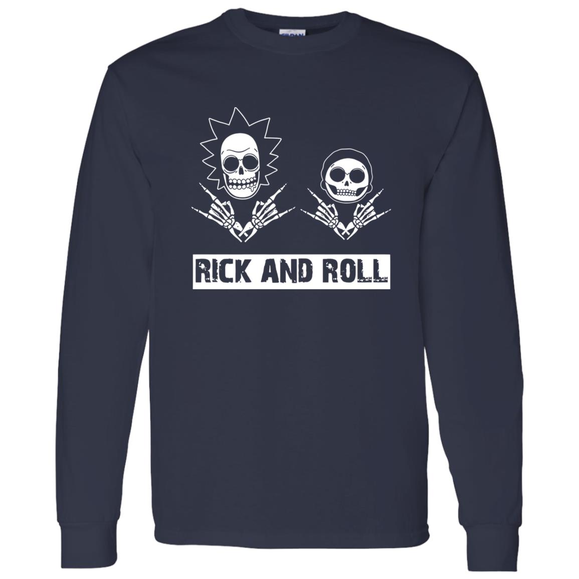 1062-10156-108573045 Funny Skulls Rick And Roll Shirt – Bold Graphic Style for Rock Culture Fans