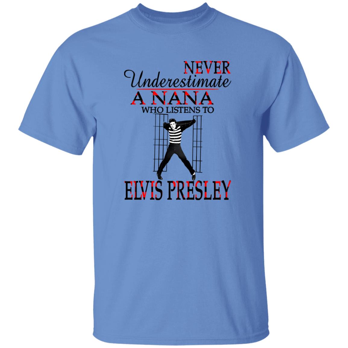 1049-9955-108590899 Never Underestimate A Nana Who Listens To Elvis Presley Shirt