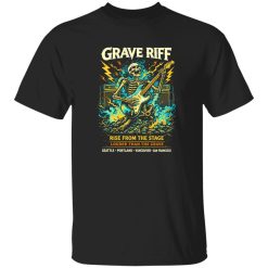 Grave Riff Skeleton Rock Band Shirt