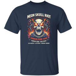 Neon Skull Riot Horror Punk Tour Shirt