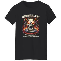 Neon Skull Riot Horror Punk Tour Shirt