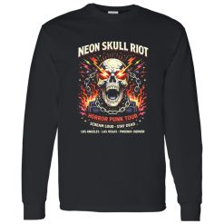 Neon Skull Riot Horror Punk Tour Shirt