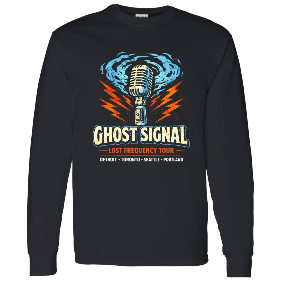 1062-10145-108606743 Ghost Signal Broadcast Rock Shirt – Underground Signal-Inspired Rock Band Tee