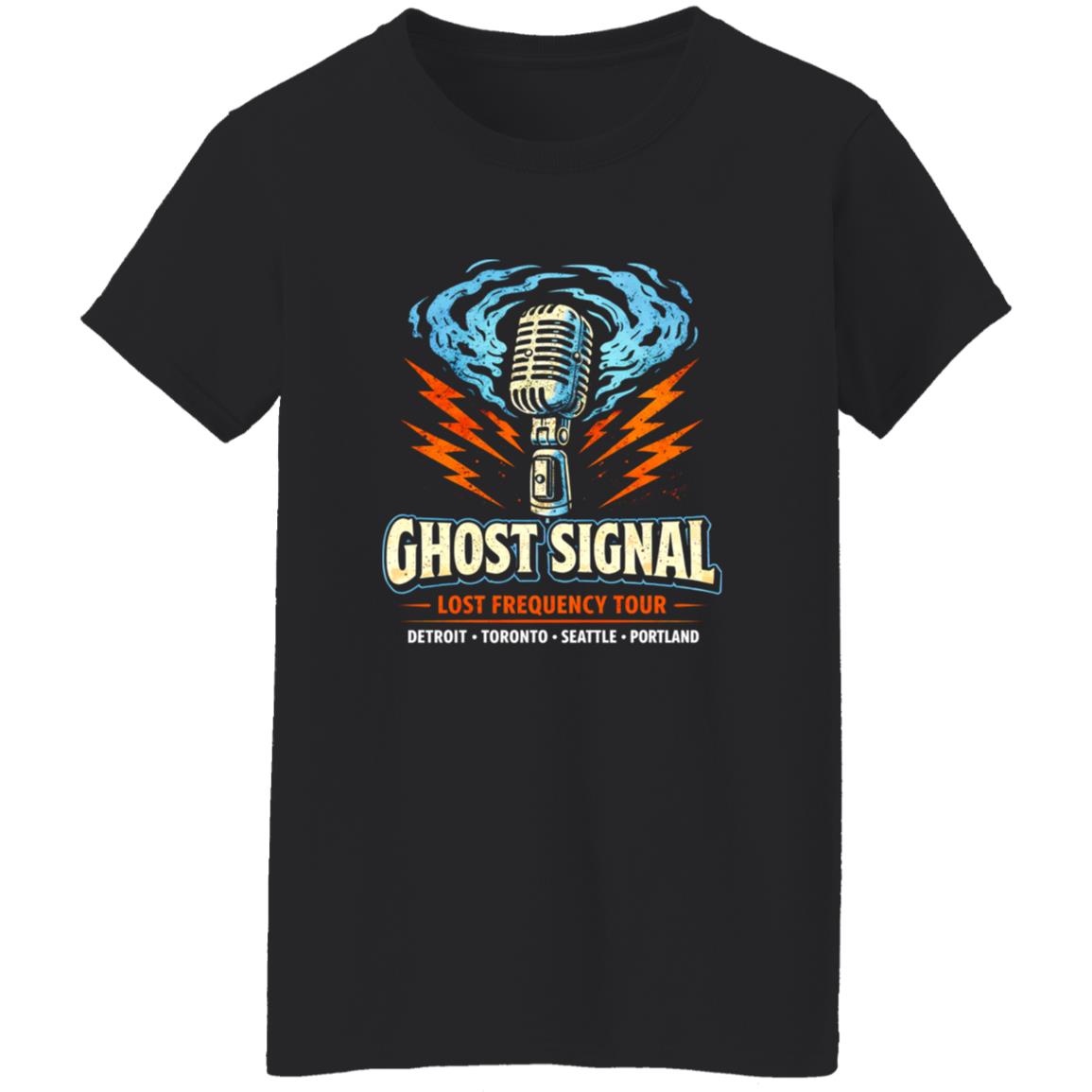 1054-10039-108606742 Ghost Signal Broadcast Rock Shirt – Underground Signal-Inspired Rock Band Tee