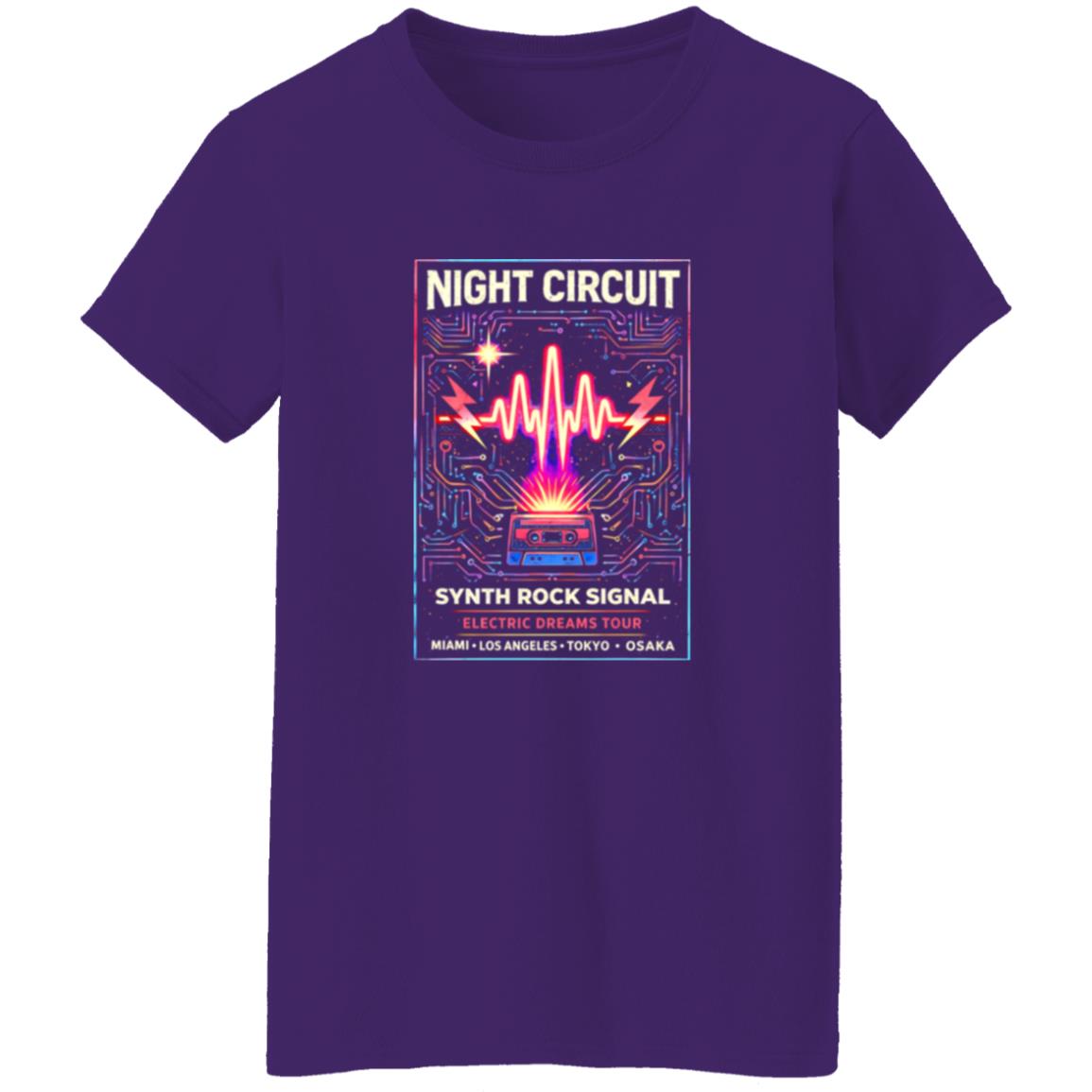 1054-10065-108606868 Night Circuit Synth Rock Signal Shirt