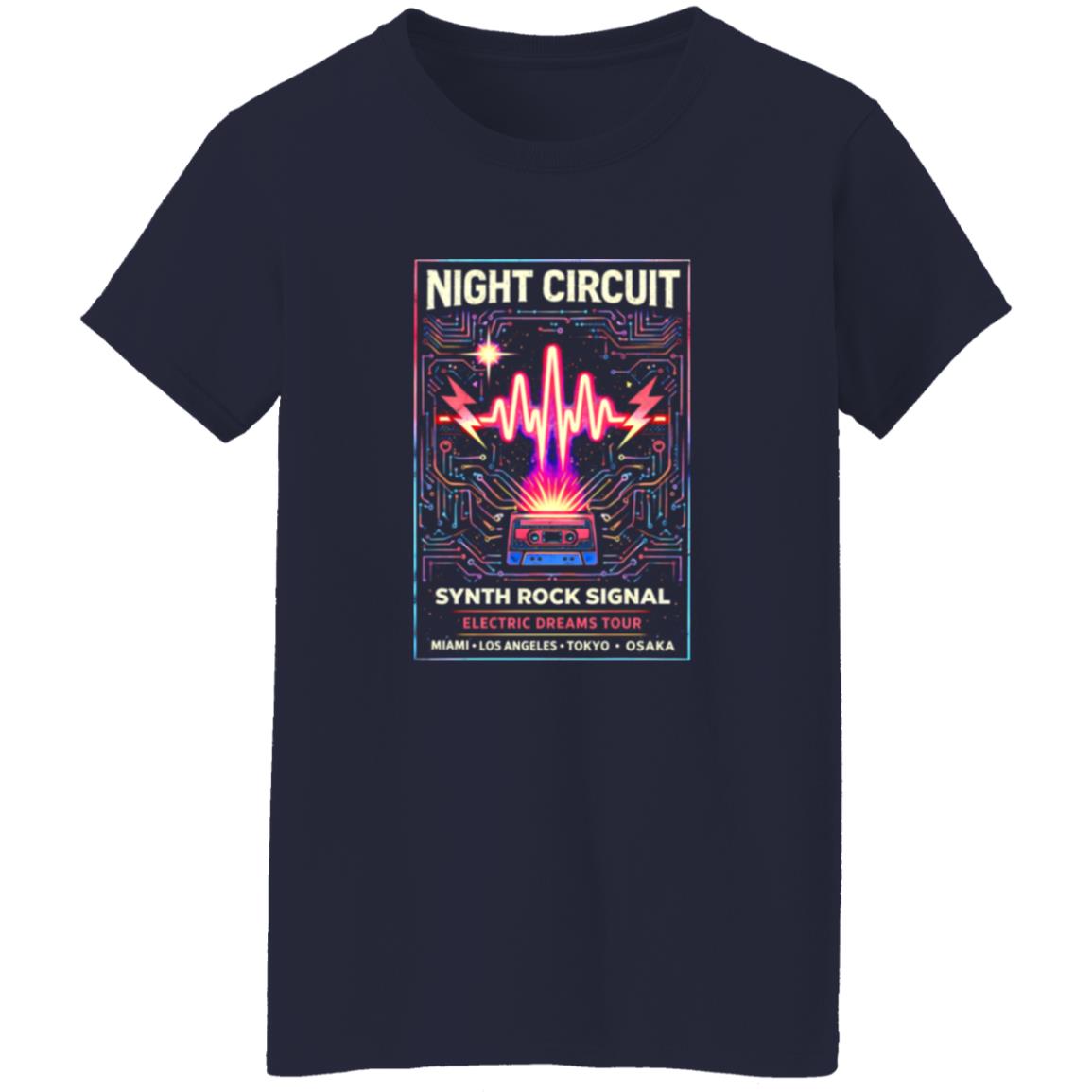 1054-10063-108606868 Night Circuit Synth Rock Signal Shirt
