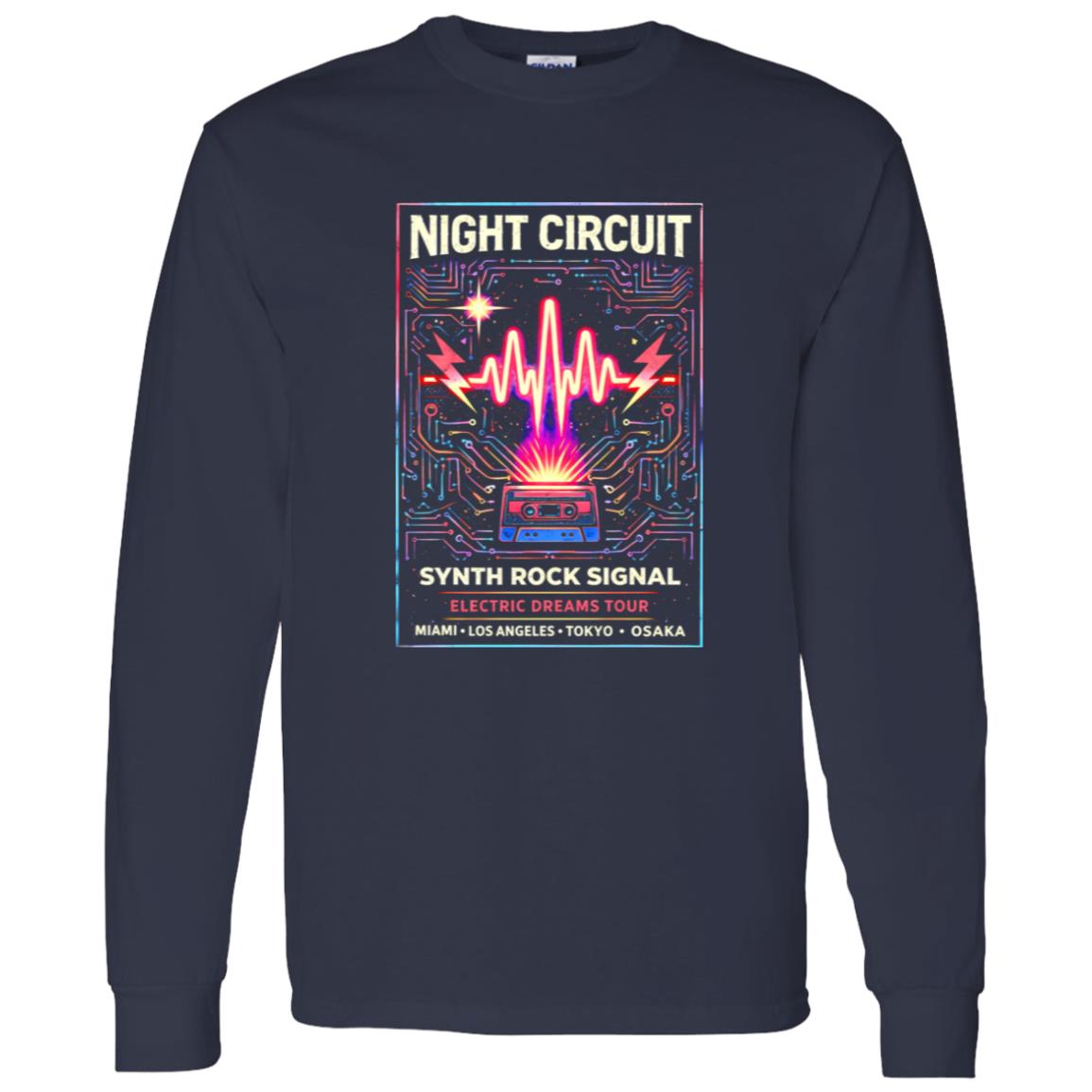 1062-10156-108606869 Night Circuit Synth Rock Signal Shirt