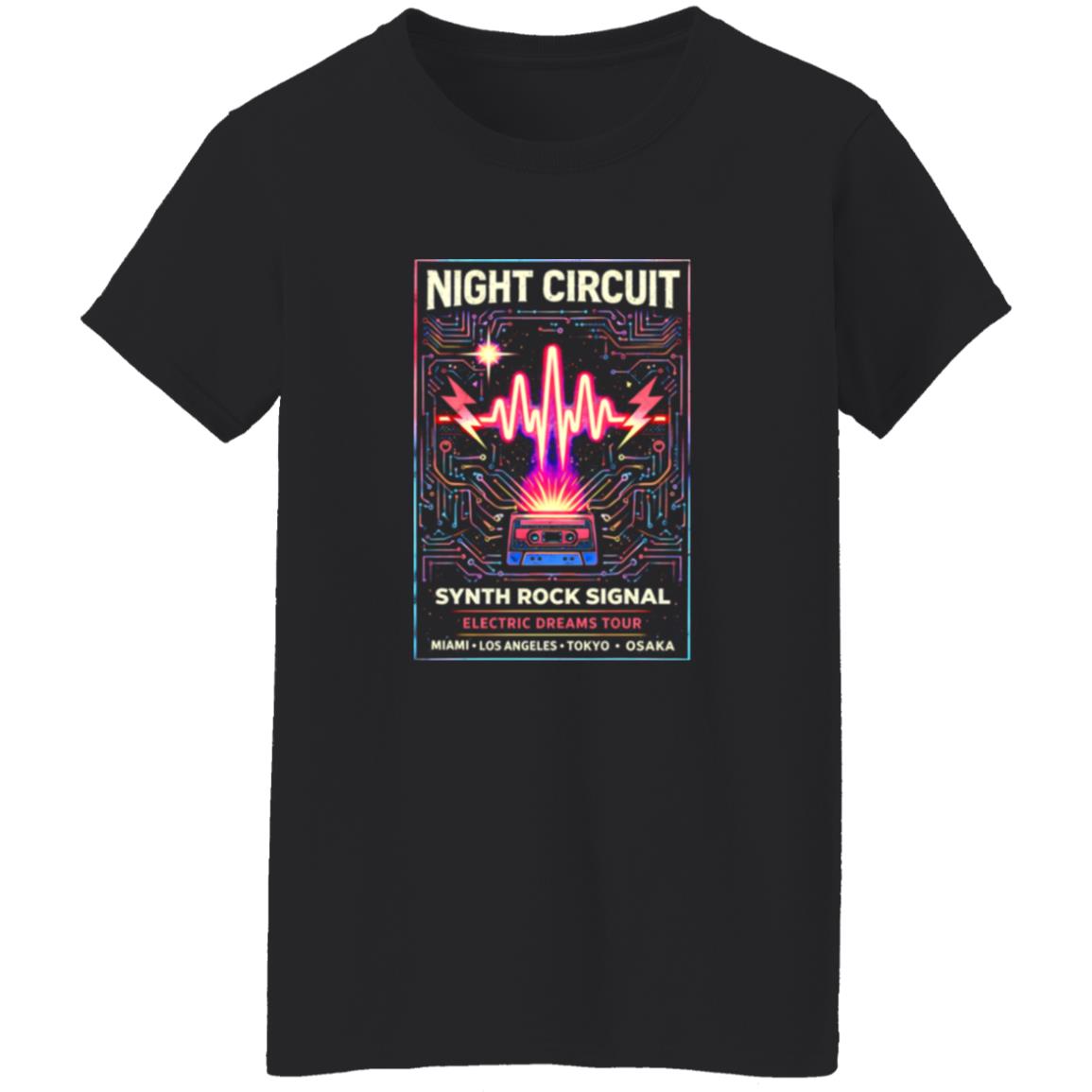 1054-10039-108606868 Night Circuit Synth Rock Signal Shirt