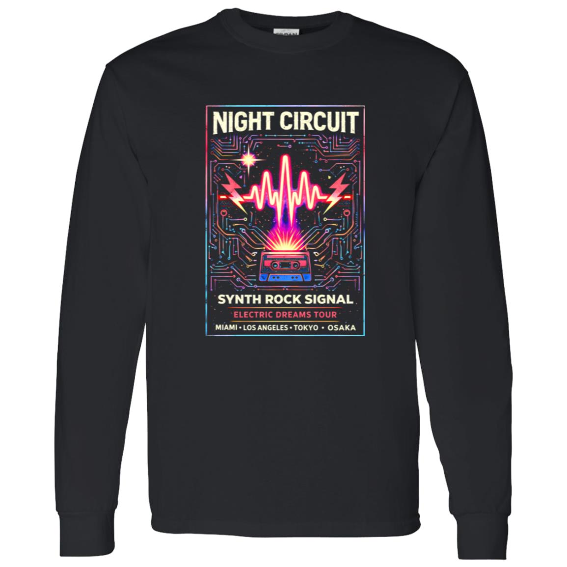 1062-10145-108606869 Night Circuit Synth Rock Signal Shirt