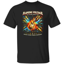 Flaming Guitar Voltage Arena Rock Tee Shirt Styling Guide